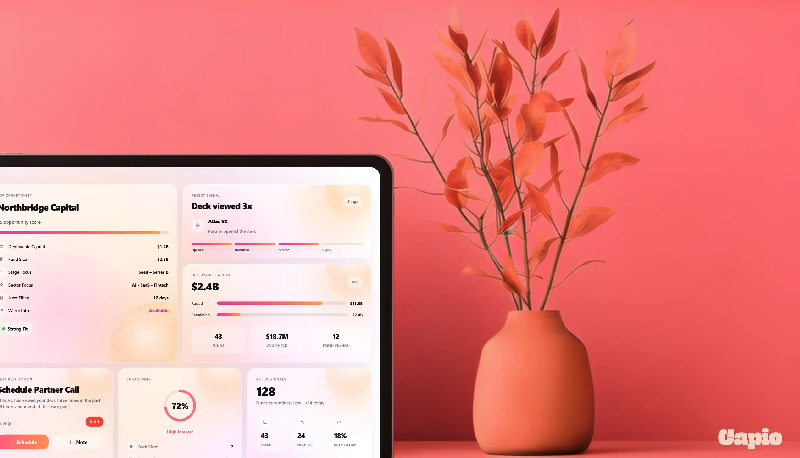 Capio investor dashboard interface